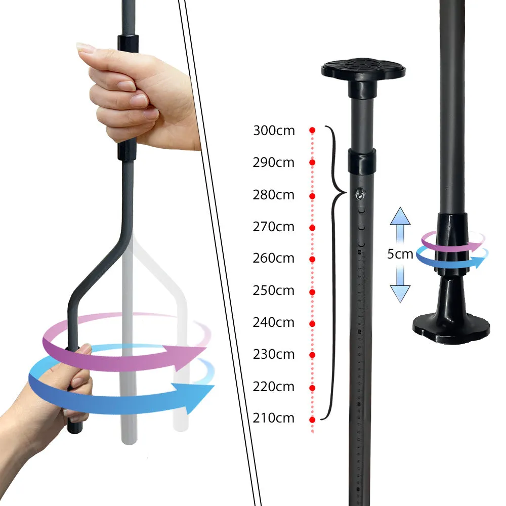 VOUNOT Tenda sole retrattile grigia 200 cm senza fori