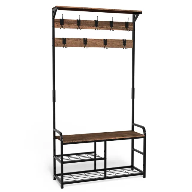 VOUNOT Mobile Ingresso con Panca 185x85x33cm 9 Ganci