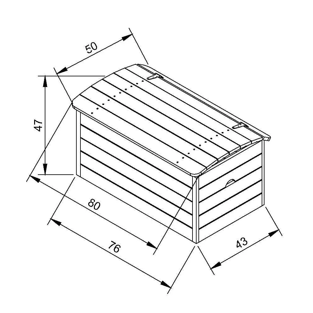 Timbela M034-1 baule legno bambini con coperchio