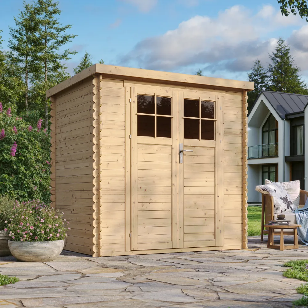 Timbela M311F casetta in legno a incastro 204x142 cm 2 m²