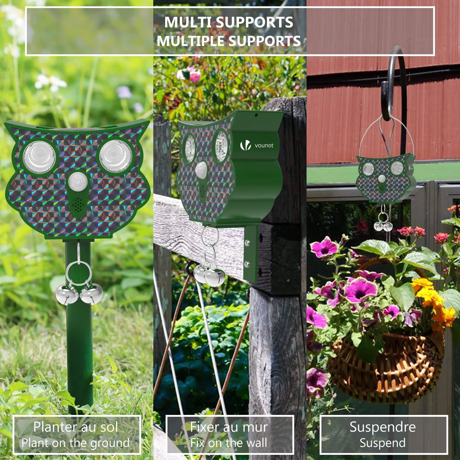 VOUNOT repellente ultrasuoni animali con sensore set 2 pezzi