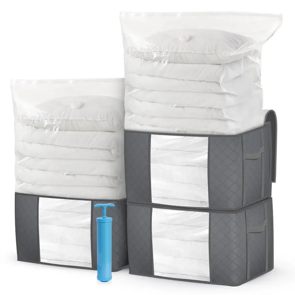 VOUNOT Set Sottovuoto 7 Pezzi Grigio XXL Salvaspazio