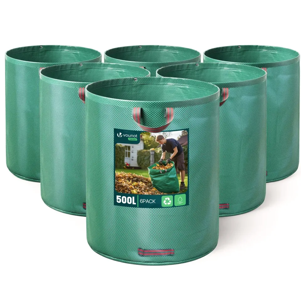 VOUNOT Sacchi Giardino 500L 6 Pezzi Extra Large Resistenti