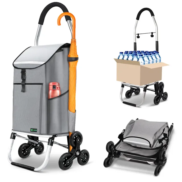 VOUNOT Carrello Spesa Pieghevole Grigio 45 L 40 kg