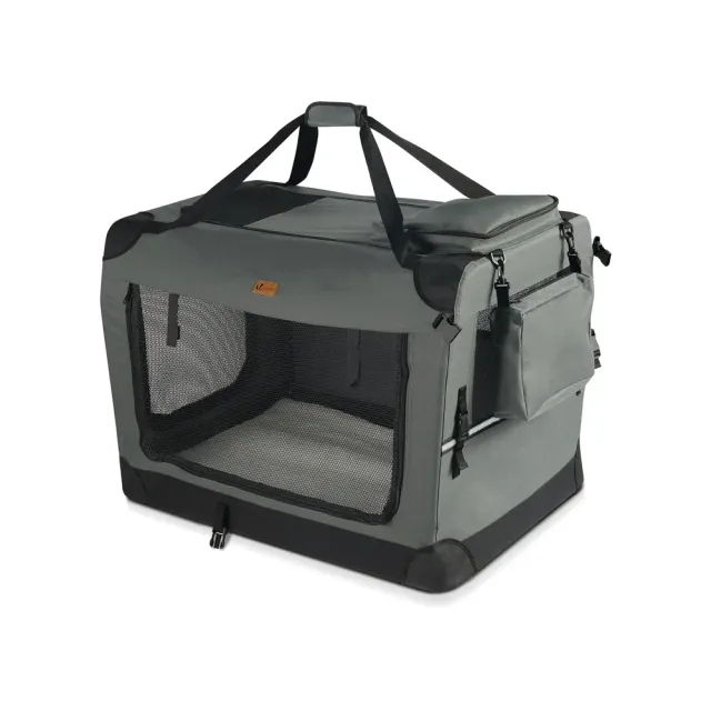 VOUNOT Borsa trasporto cane gatto pieghevole 50x35x36 grigia