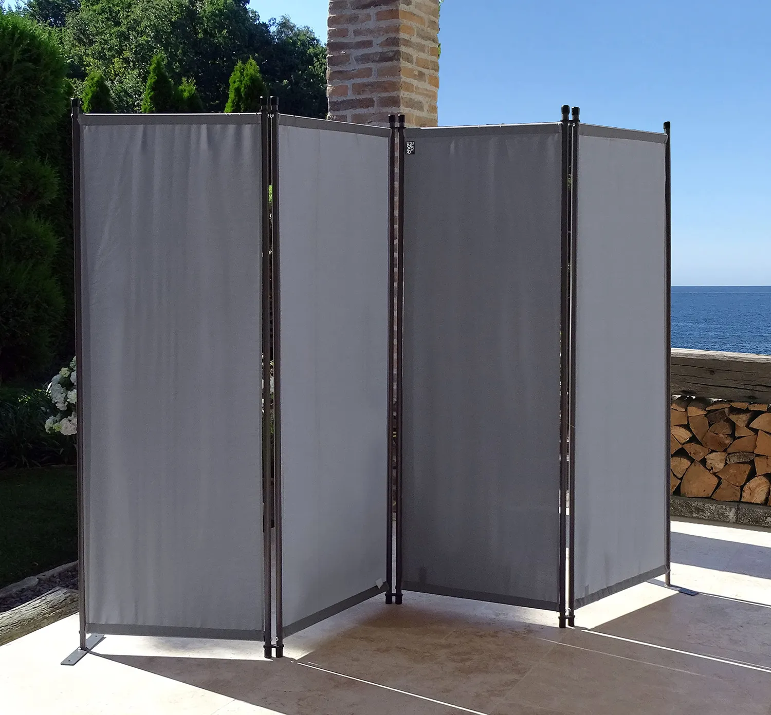 QUICK STAR 220x165 cm paravento giardino grigio 4 pannelli