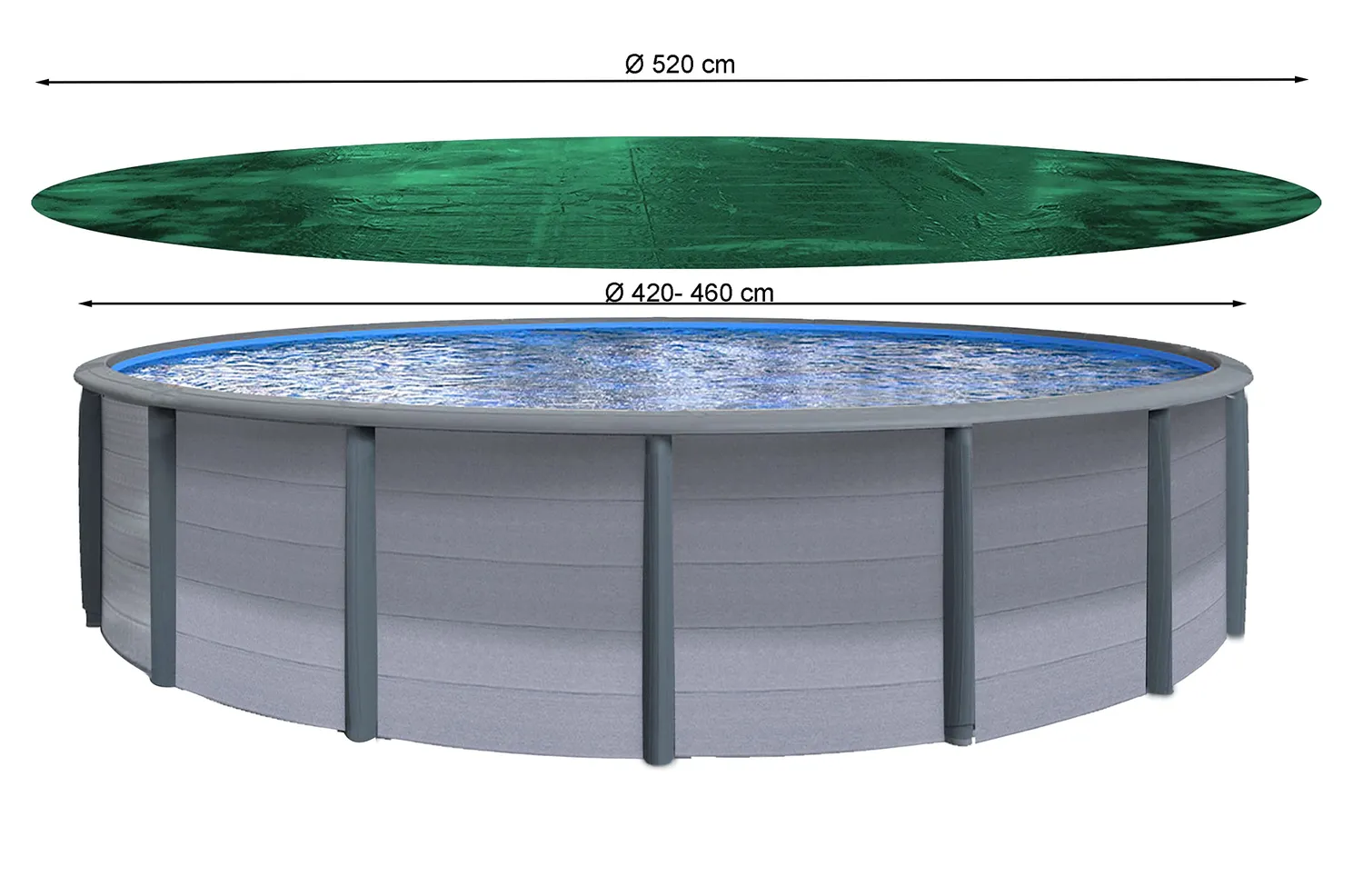 QUICK STAR Telo Copertura Piscina Rotonda 510 cm Verde