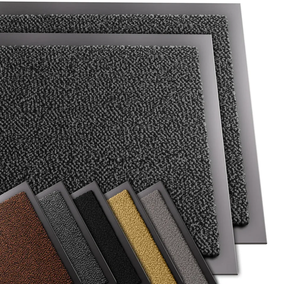 VOUNOT Zerbino Tappeto Ingresso 40x60 cm Grigio-Nero 2 pezzi