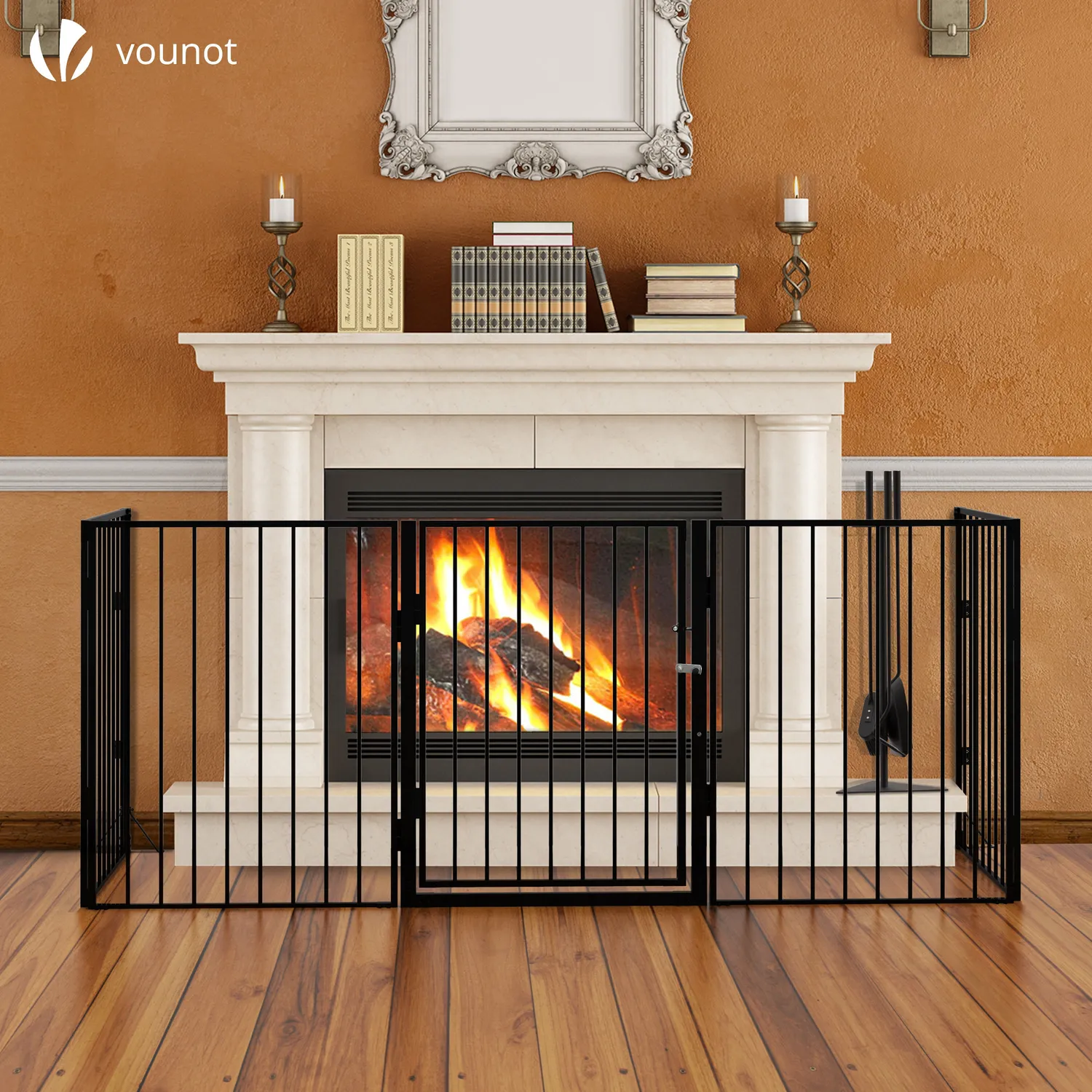 VOUNOT 3M 5 Pannelli Barriera Sicurezza Nera 300 cm Pieghevole