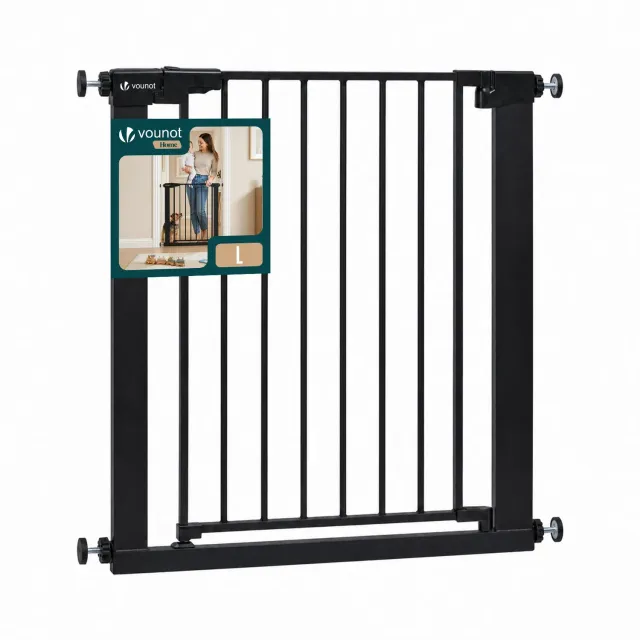 VOUNOT Barriera Sicurezza Bambini 75-82 cm Nera Metallo