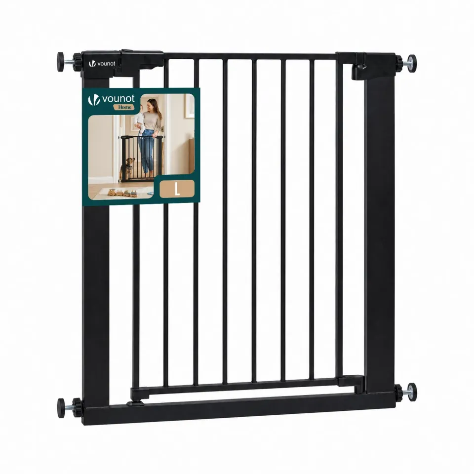 VOUNOT Barriera Sicurezza Bambini 75-82 cm Nera Metallo