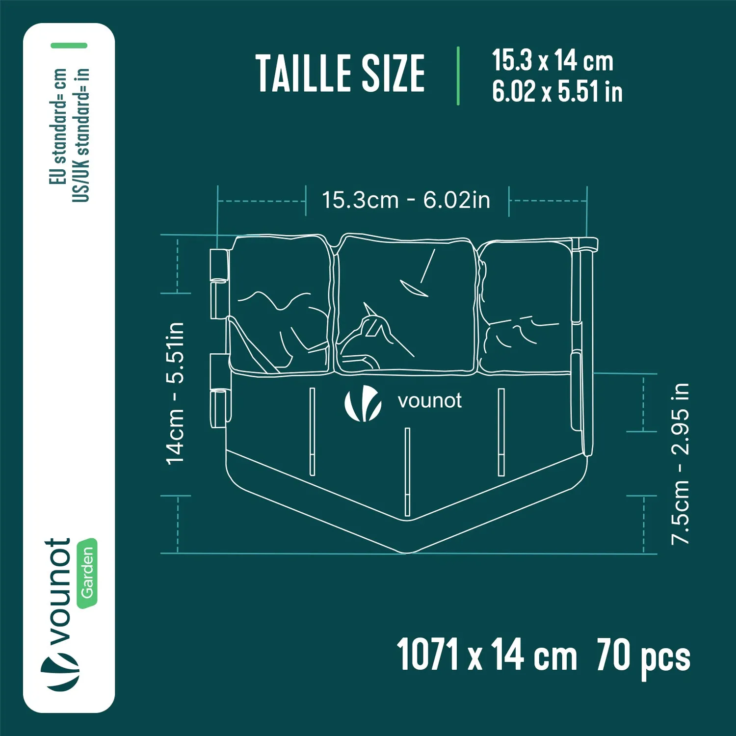VOUNOT Bordura Giardino Effetto Pietra Nera 10,7 m 70 Pezzi