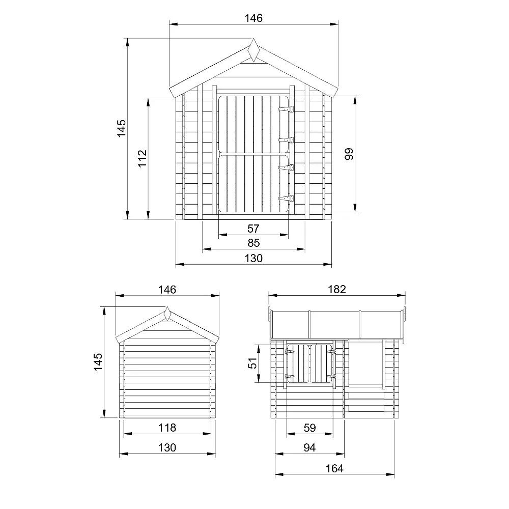 Timbela M501 Casetta Bambini 130x164 cm in Legno EN-71