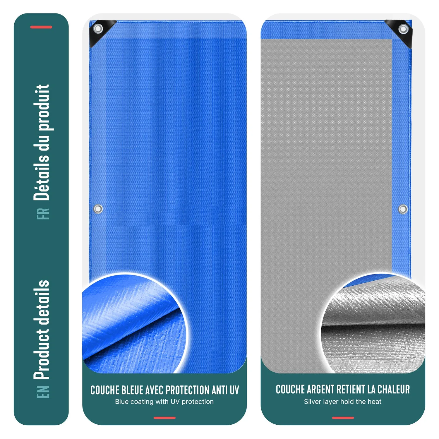 Vounot Telone Impermeabile 4x6m Blu 240g Occhiellato