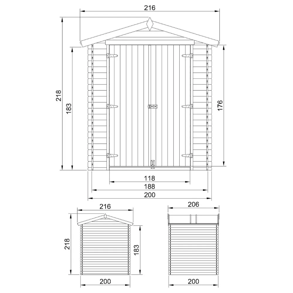 Timbela M343F1 casetta attrezzi 200x200 cm in legno
