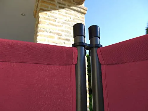Quick Star Paravento pieghevole 6 pannelli 340x165 rosso rubino opaco