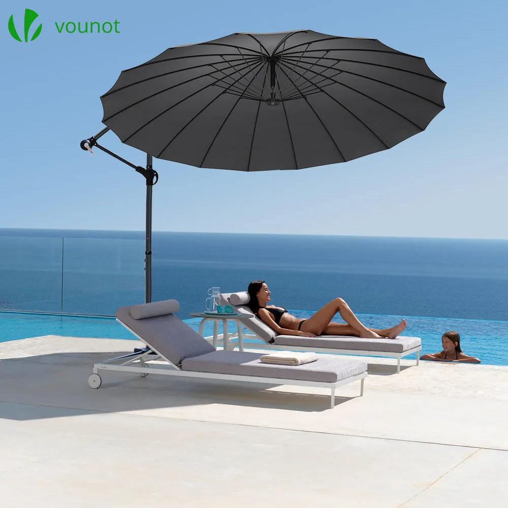 Vounot ombrellone decentrato 3 m grigio