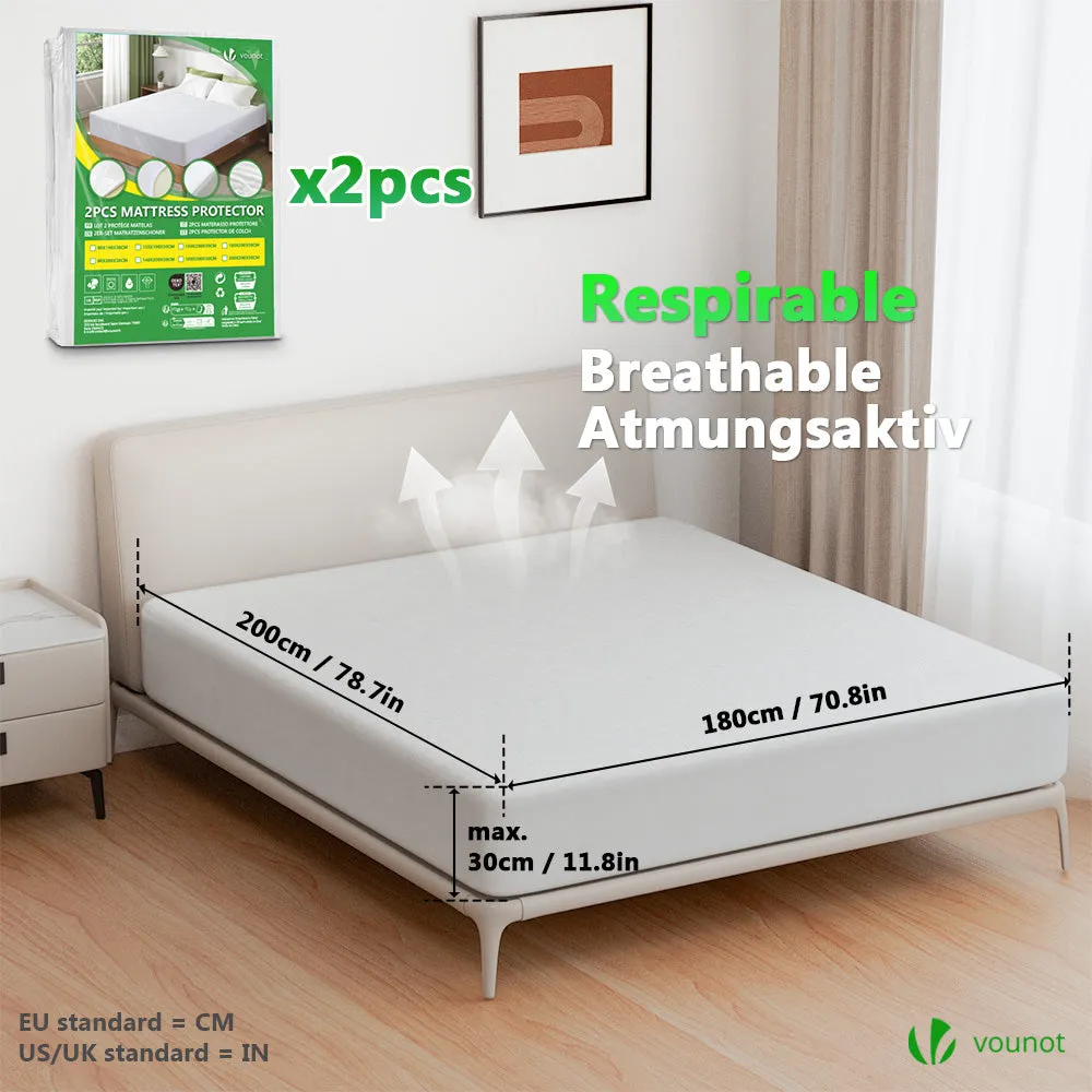 VOUNOT Set 2 coprimaterasso 180x200cm bianco impermeabile