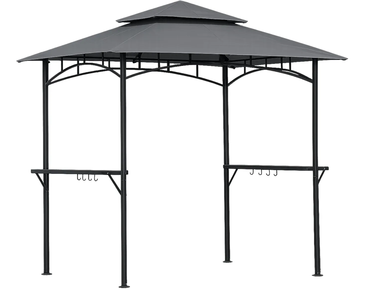 QUICK STAR Gazebo Barbecue 245x150 cm Beige con Ripiani