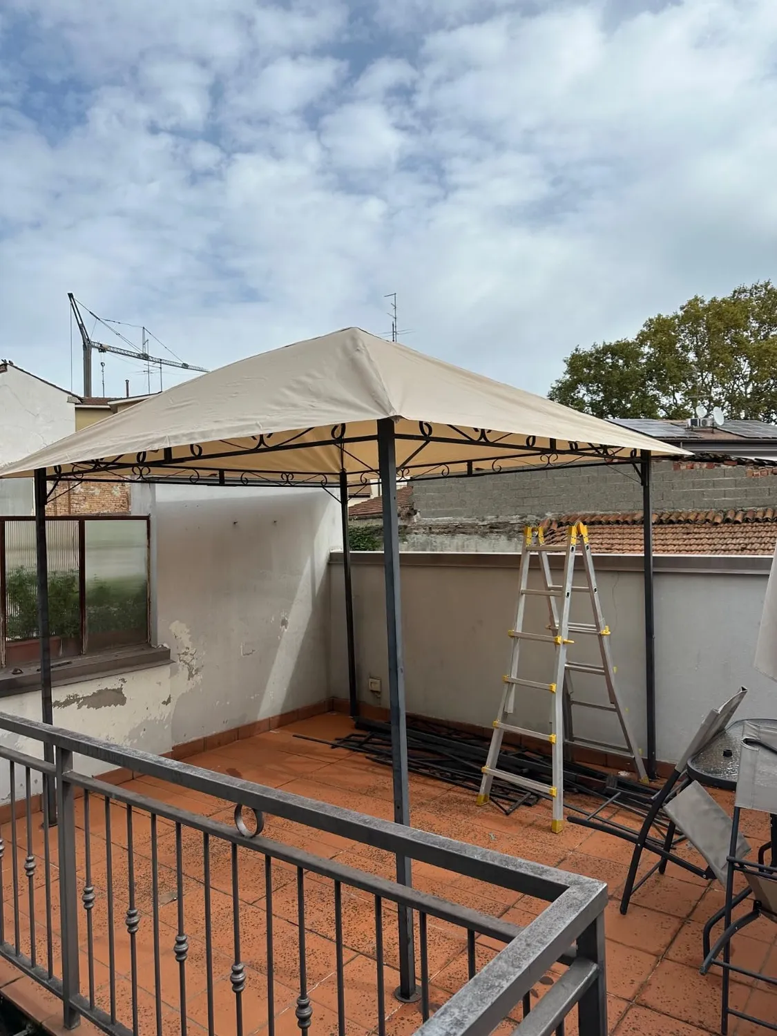 QUICK STAR tetto gazebo 3x3 m 297x297 cm beige ventilato