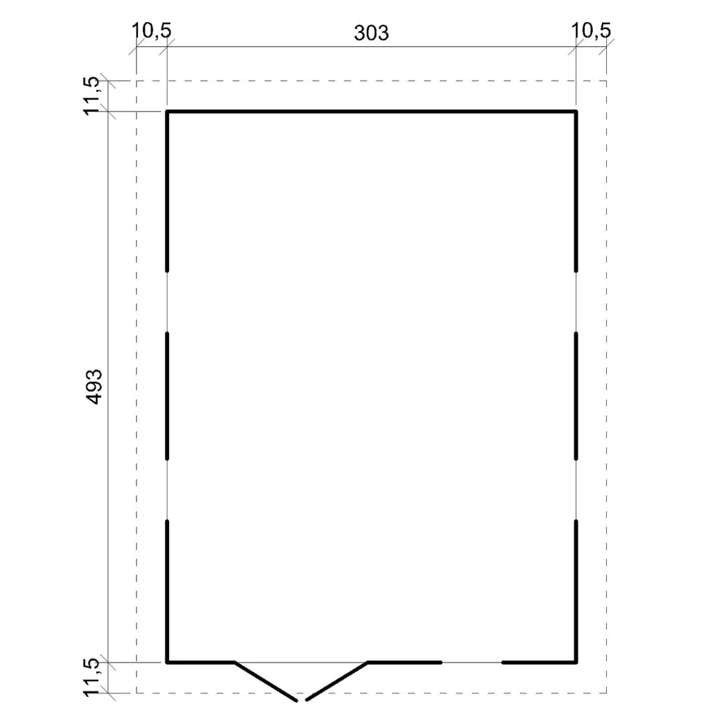 Timbela M337 casetta pannelli legno 303x493 15 m² doppia porta