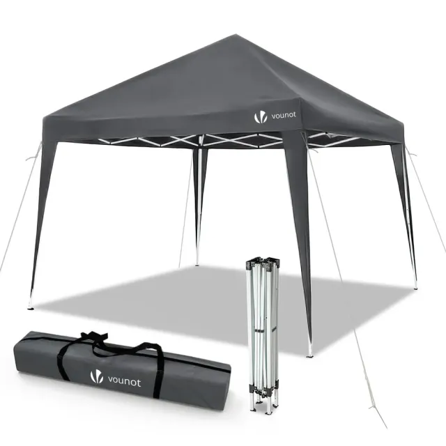 VOUNOT Gazebo Pieghevole 3x3m Grigio Impermeabile