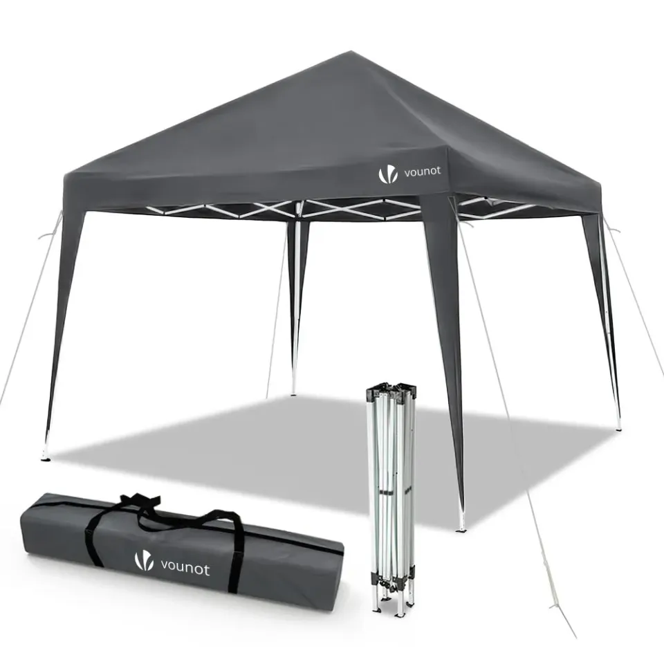 VOUNOT Gazebo Pieghevole 3x3m Grigio Impermeabile