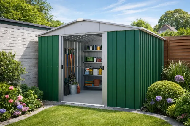 Yardmaster Emerald Deluxe Bayern 1010 casetta metallo verde