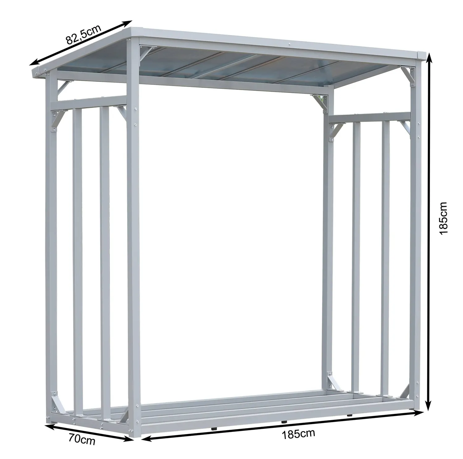 Quick Star scaffale legna alluminio 185x70x185 cm XXL con telo