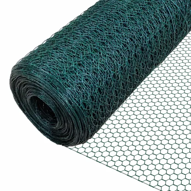 VOUNOT Rete Polli Esagonale Verde 1x25m Maglia 25mm