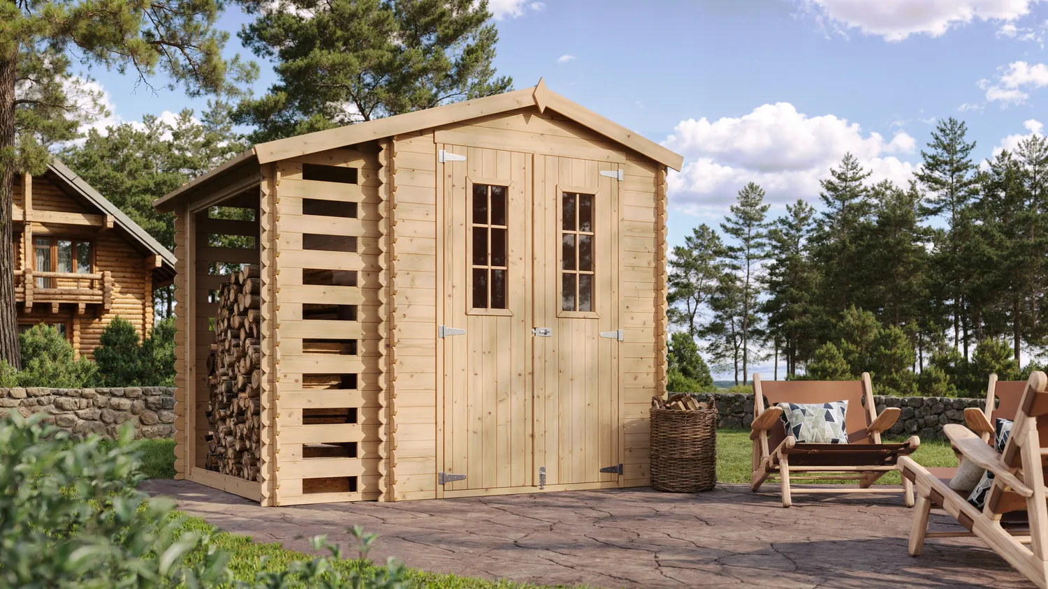 Timbela M386C casetta in legno 256x200 cm 5 m2 incastro