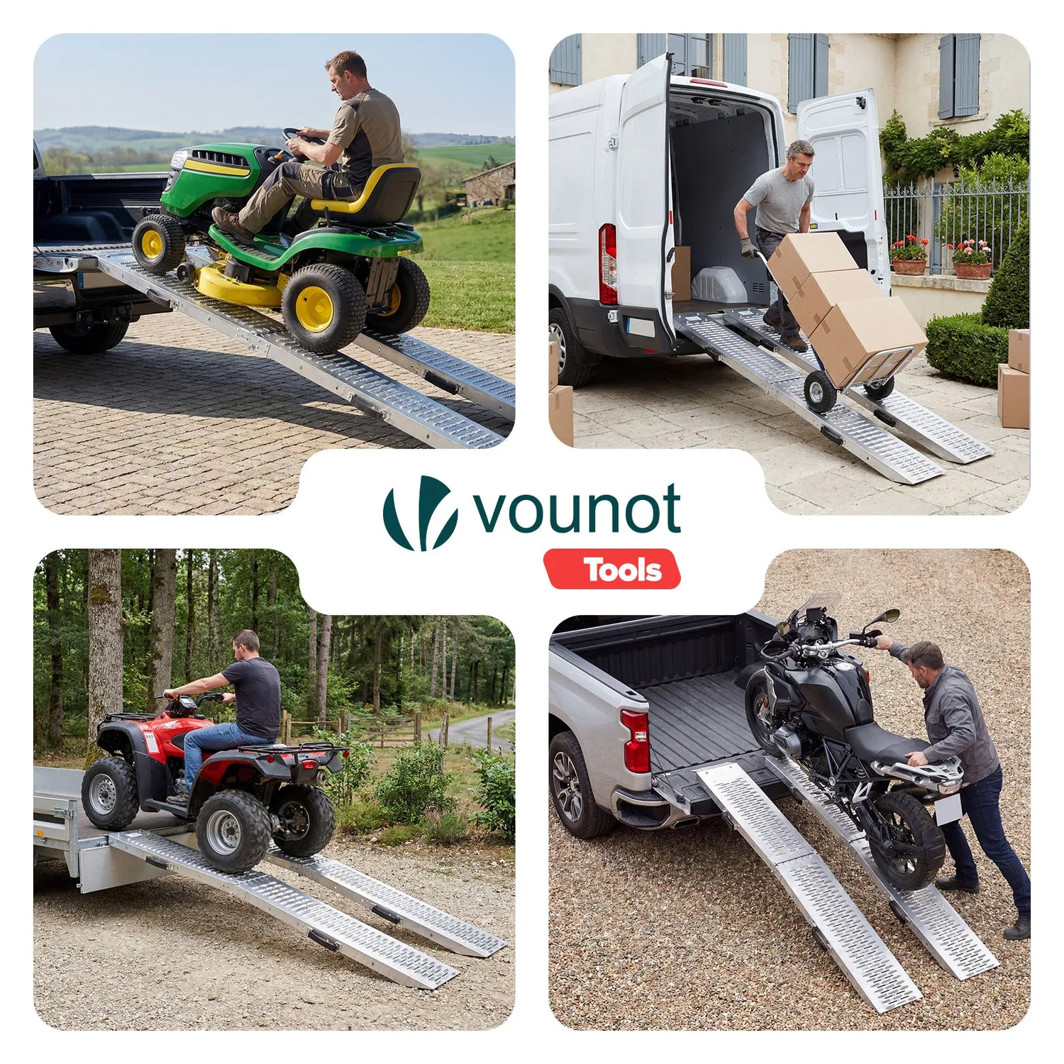 VOUNOT Rampe Carico Pieghevoli 186cm Acciaio 2 Pezzi