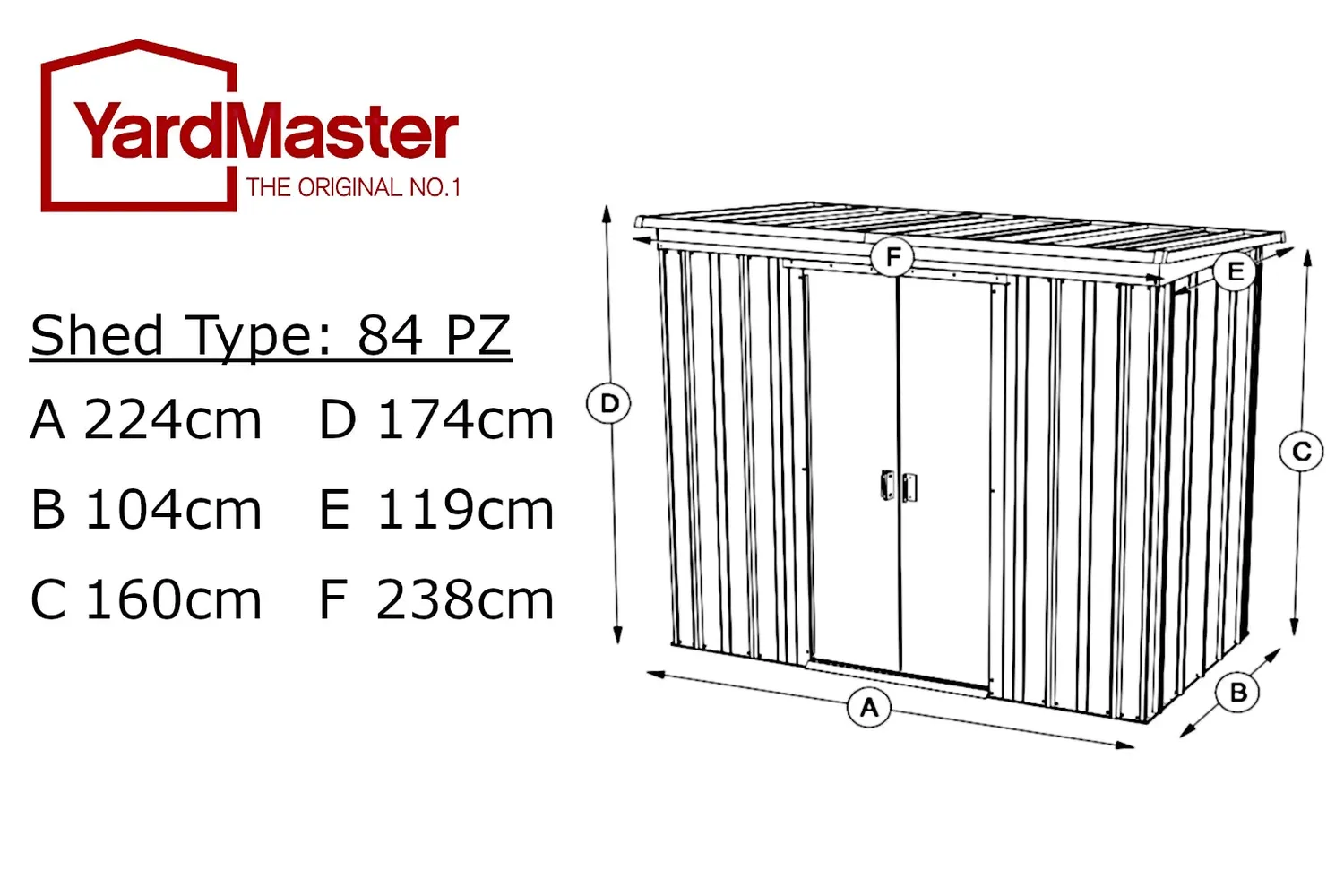 Yardmaster Store-All Pent 8x4 Casetta Metallo Argento