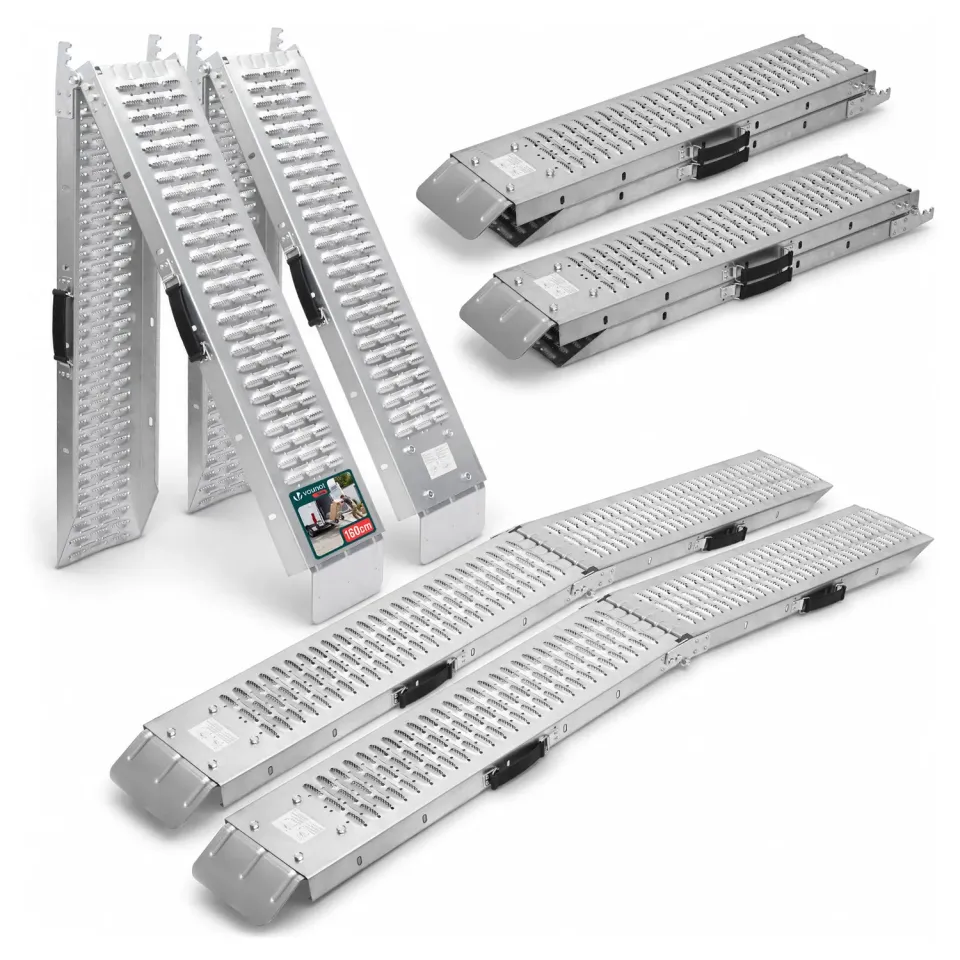 VOUNOT Rampe carico pieghevoli 160 cm acciaio 400 kg 2 pz