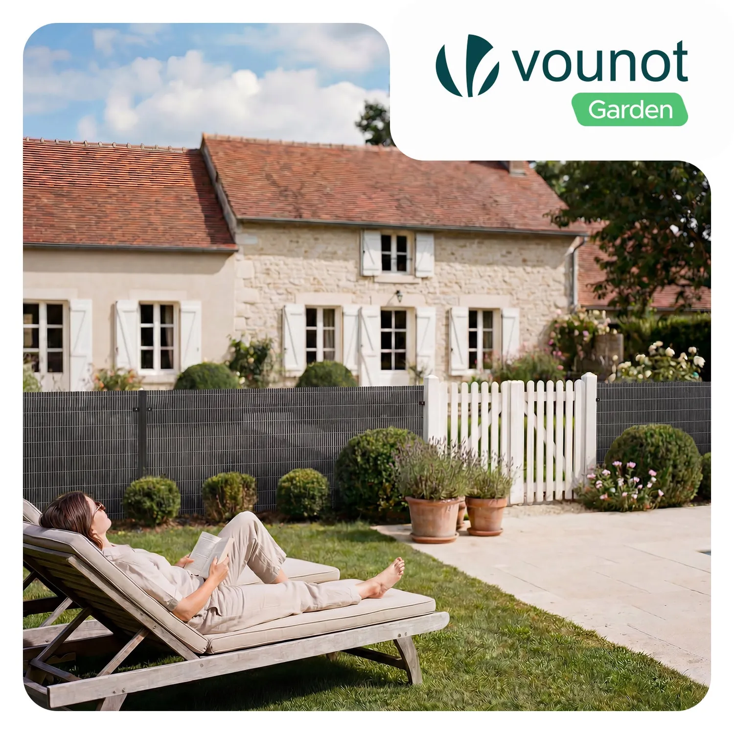 VOUNOT Cannicciato PVC Frangivista 100x300 cm Antracite Vimini