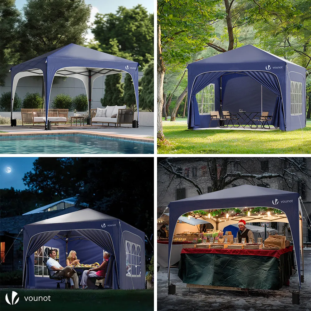 Vounot Gazebo Pieghevole 3x3 m Blu Impermeabile Anti-UV