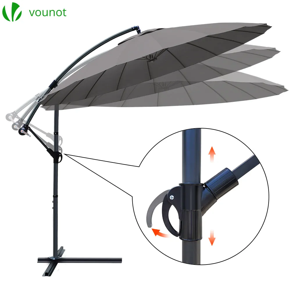 Vounot ombrellone decentrato 3 m grigio