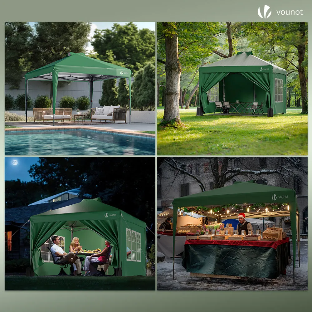 VOUNOT Gazebo 3x3m Pop-Up Verde con Pareti
