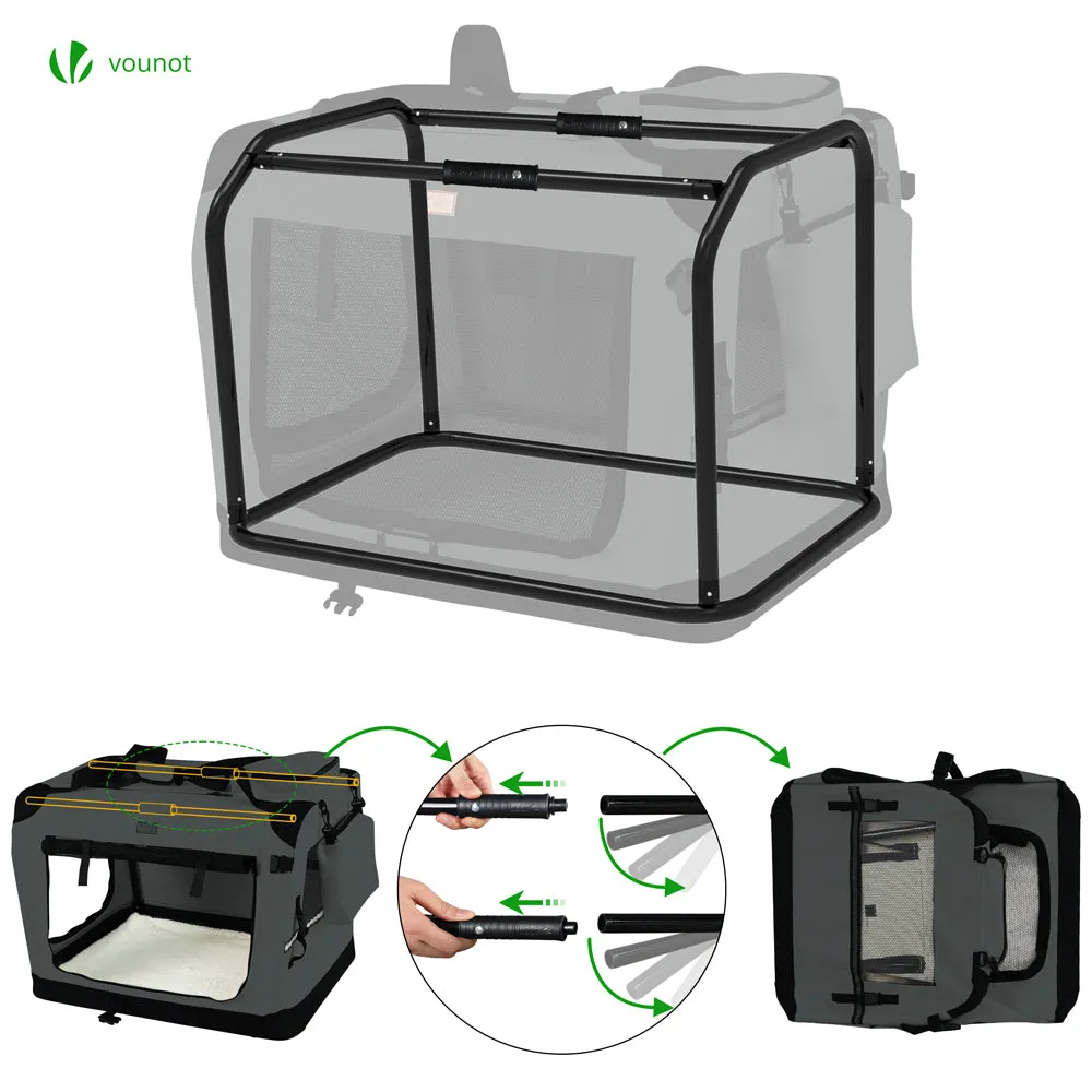 VOUNOT Borsa trasporto cane gatto pieghevole 50x35x36 grigia