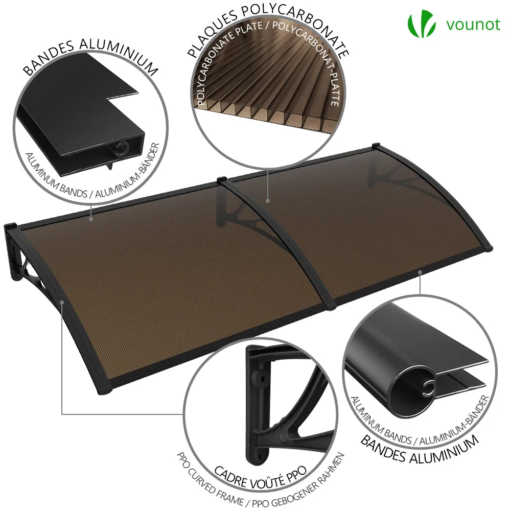 VOUNOT Pensilina porta 200x80 cm marrone policarbonato