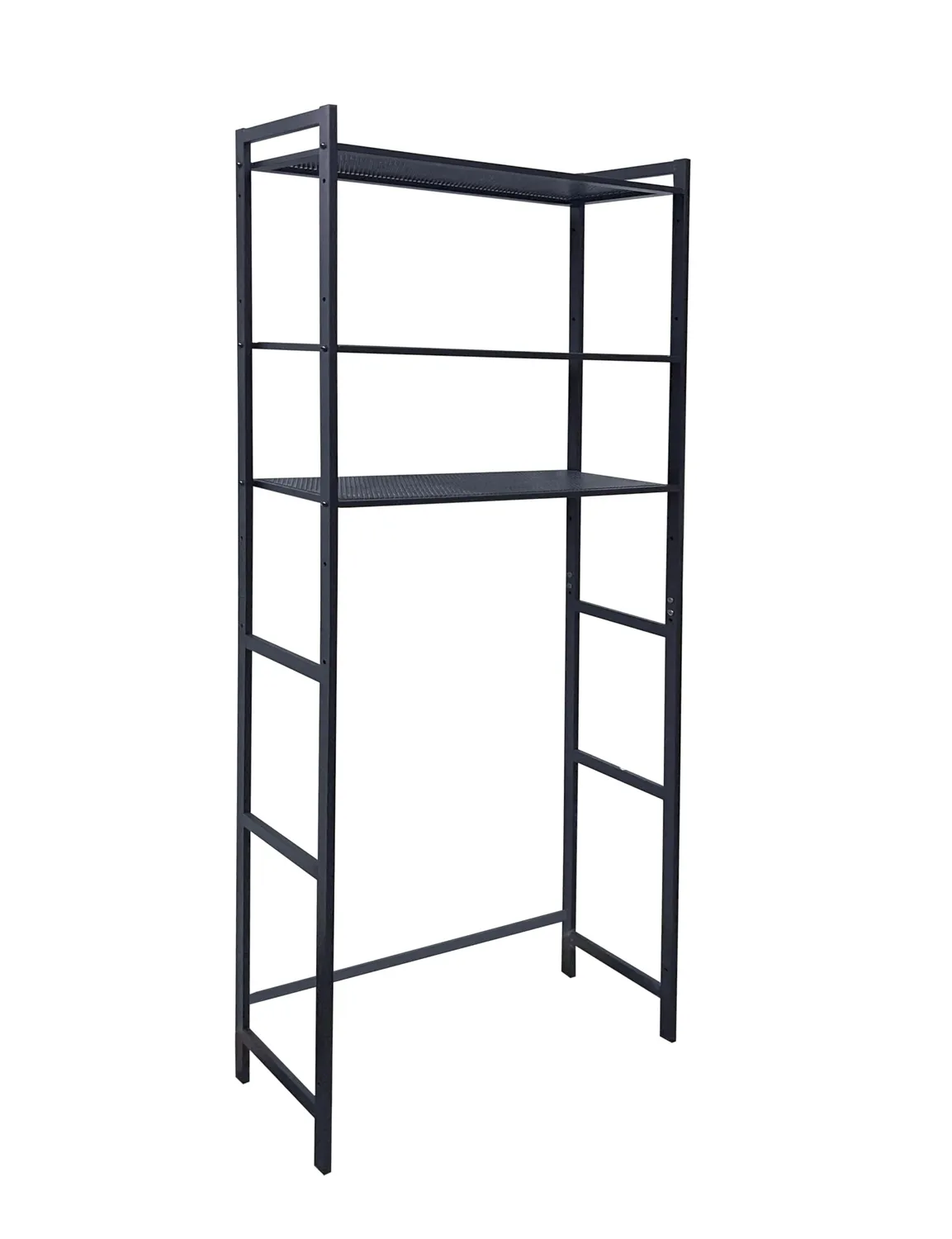 QUICK STAR Mensola Lavatrice 64x26x185 cm Nera 3 Ripiani