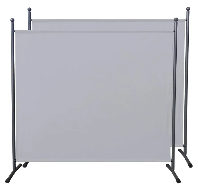 Quick Star 180x178 cm Paravento Divisorio Bianco 2 Pezzi