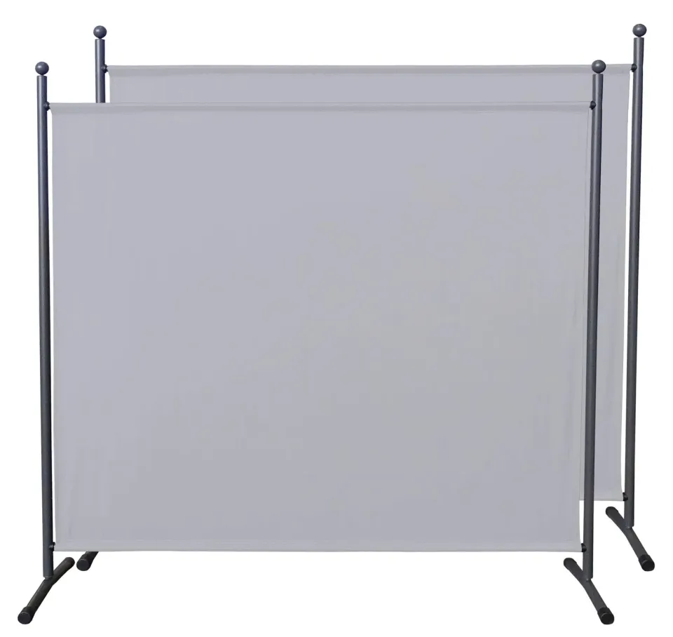 Quick Star 180x178 cm Paravento Divisorio Bianco 2 Pezzi