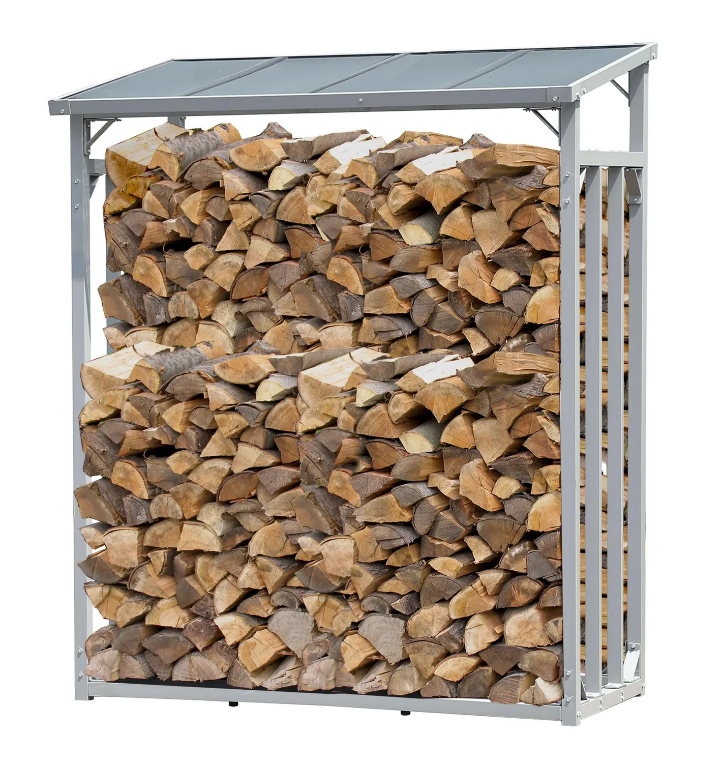 Quick Star scaffale legna alluminio 130x70x185 cm 2 pezzi con tetto