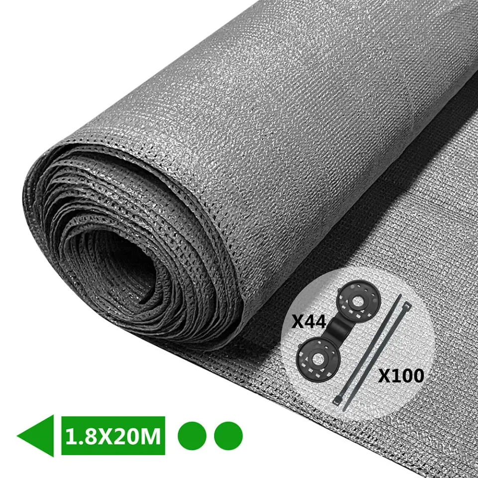 VOUNOT telo frangivista 1,8x20 m grigio HDPE 150g occultante