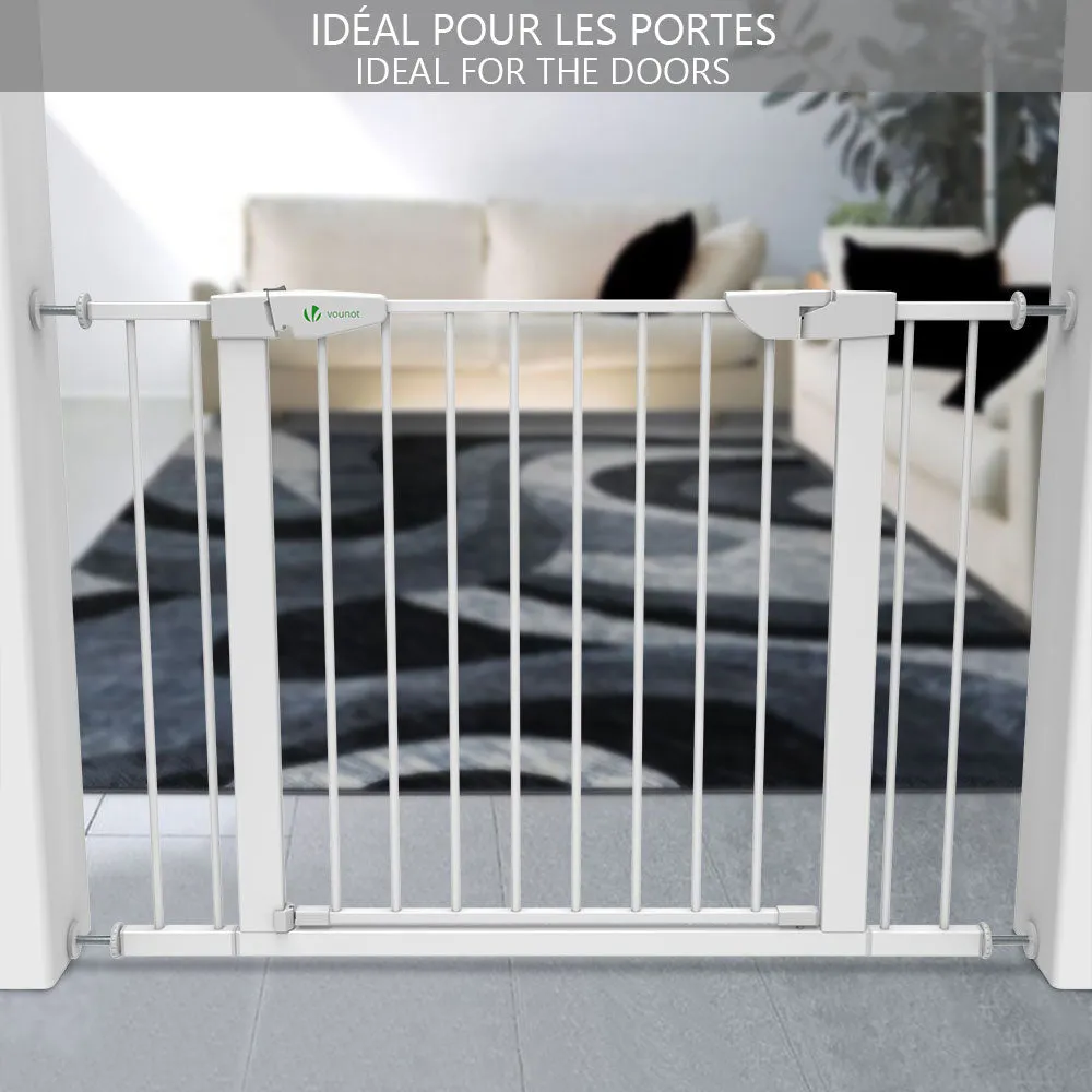 Vounot cancelletto sicurezza 100-108 cm bianco senza fori