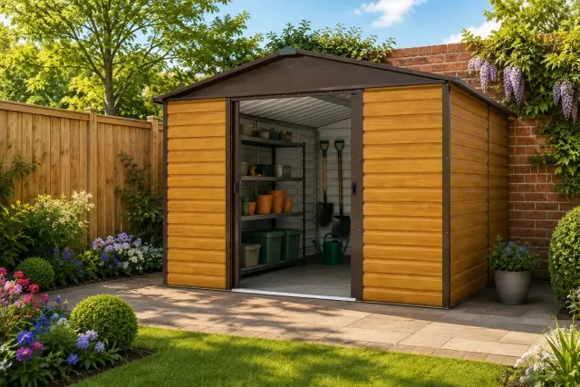 Yardmaster Shiplap Teakwood 10x12 casetta metallo grande