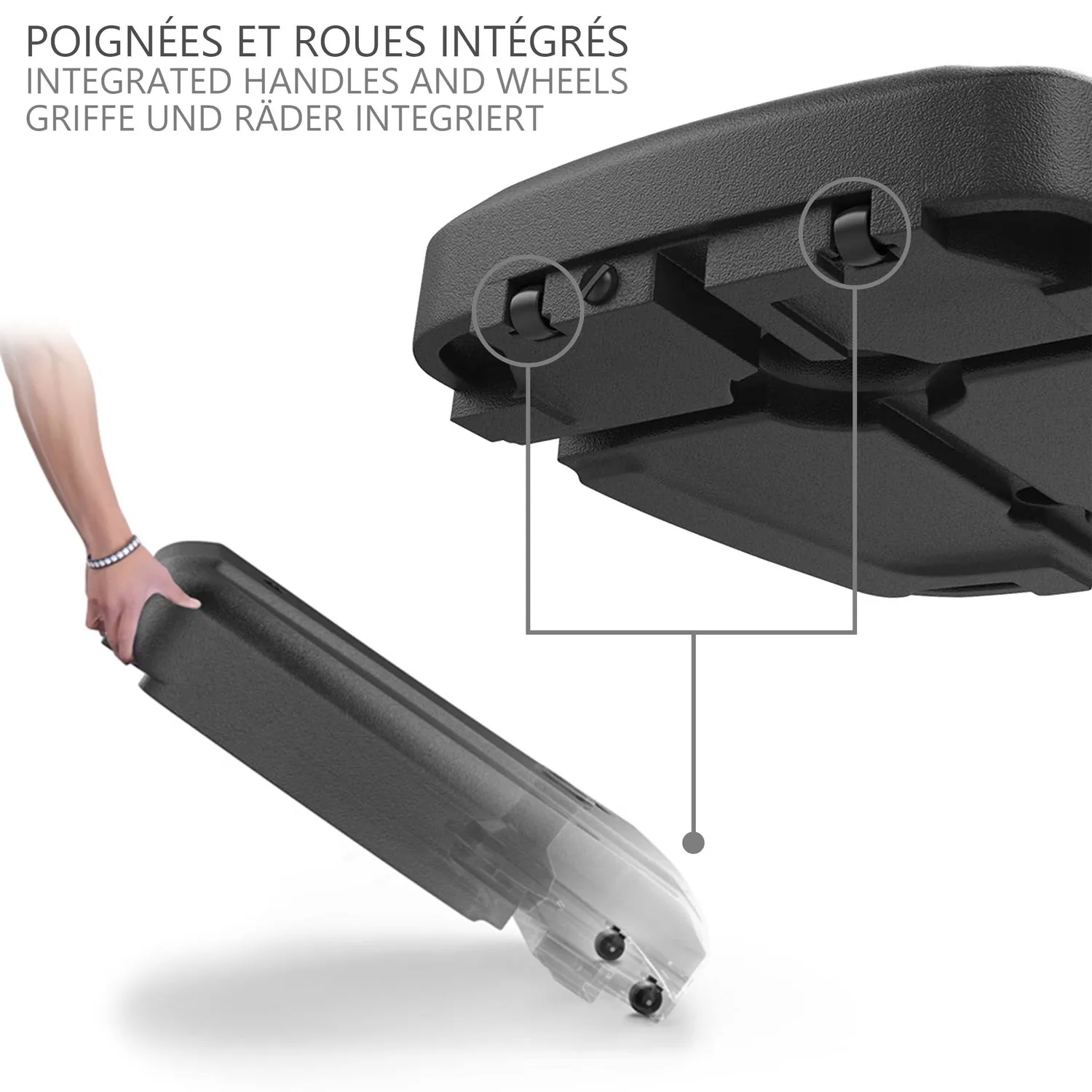 VOUNOT Base Zavorra Parasole 60L Piastra Nera con Ruote
