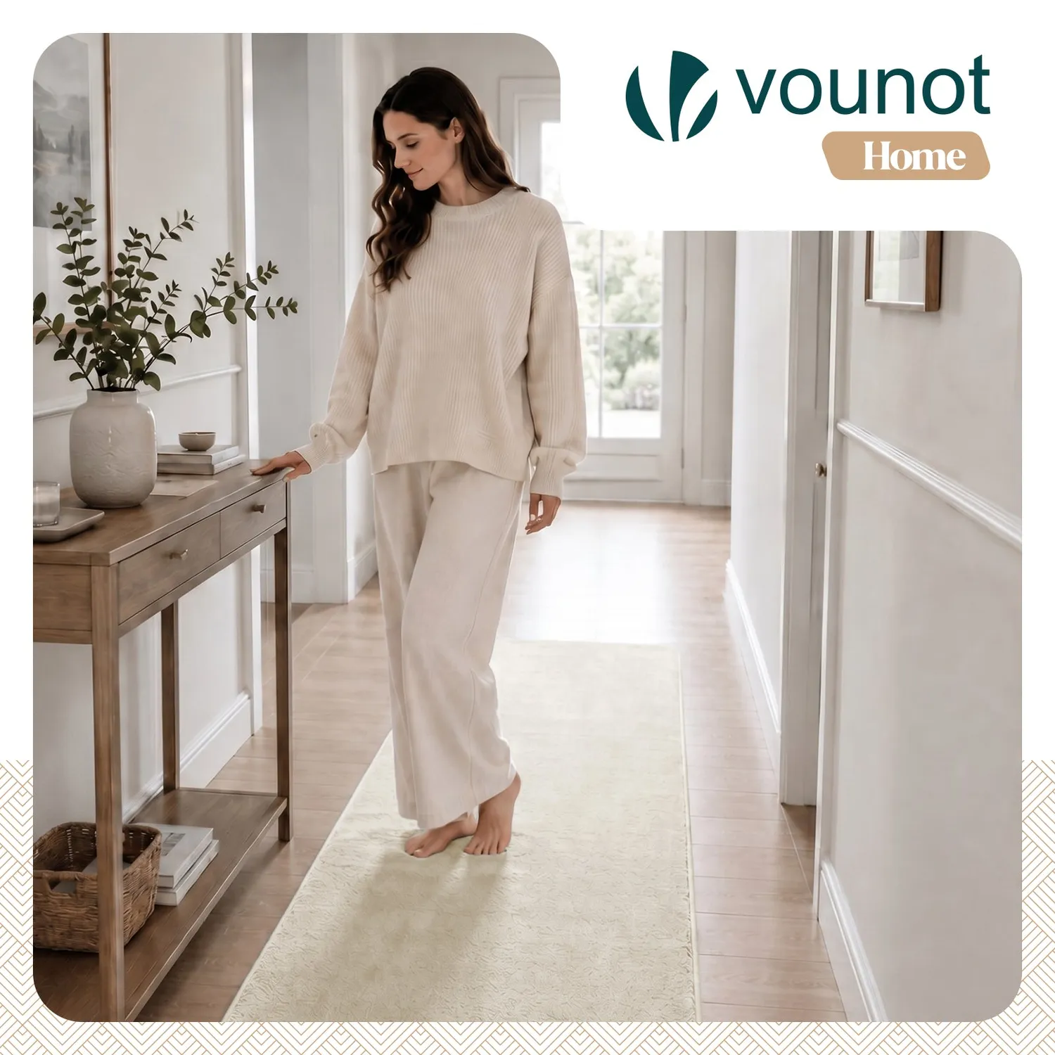 VOUNOT tappeto salotto 80x200 beige pelo corto