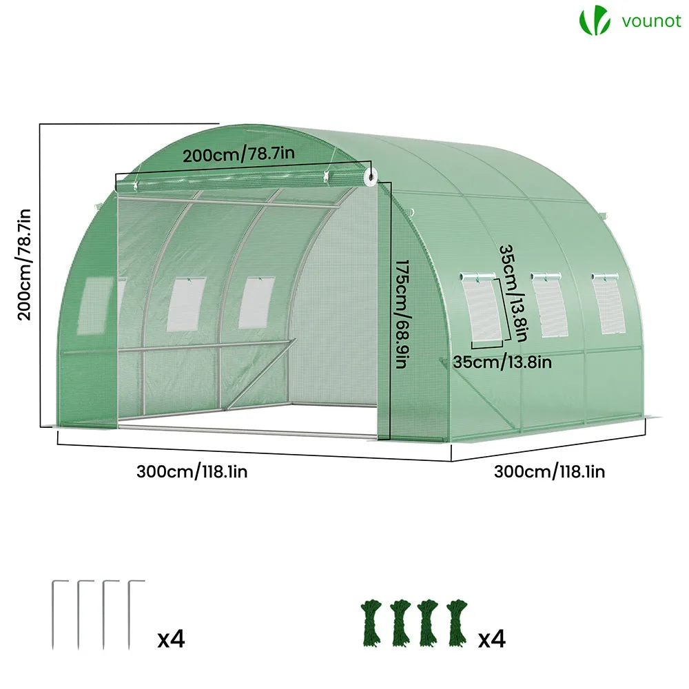 Vounot serra tunnel giardino 9 mq acciaio telo anti-UV